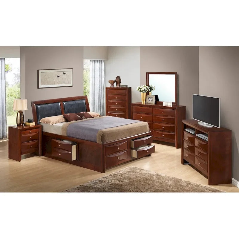 Leather Marilla King Panel Beds