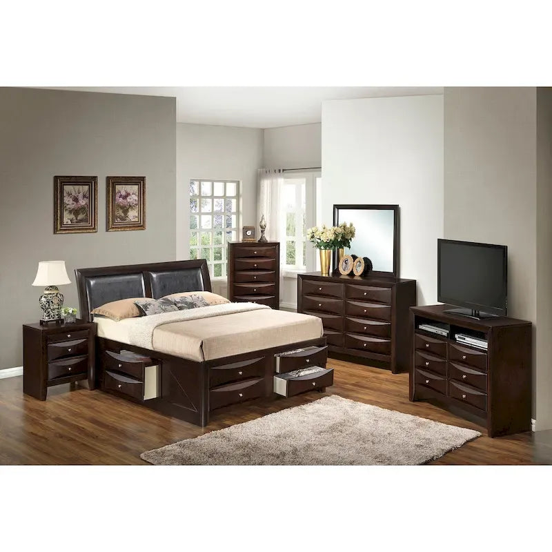 Leather Marilla King Panel Beds