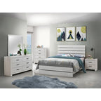 5 - Particle Board Headboard Panel Bedroom Set With 2 Nightstands - Photo 6