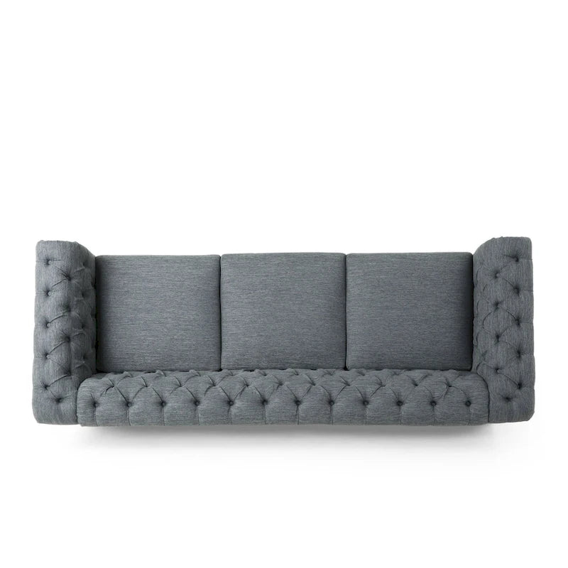 Saragus Chesterfield Sofa with Nailhead Trim by Christopher Knight Home - 85.50 L x 33.25 W x 28.50 H