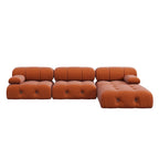 104 Wide Velvet Reversible Modular Sofa & Chaise with Ottoman