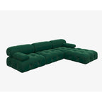 104 Wide Velvet Reversible Modular Sofa & Chaise with Ottoman