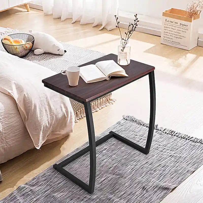 Couch Sofa Side Table C Shaped End Table Snack Table TV Tray Table