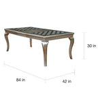 Leather Tufted 9 - Glass Tempered Glass Dining Table With Leaf Set - Champagne - Photo 2