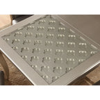 Leather Tufted 9 - Glass Tempered Glass Dining Table With Leaf Set - Champagne - Photo 4