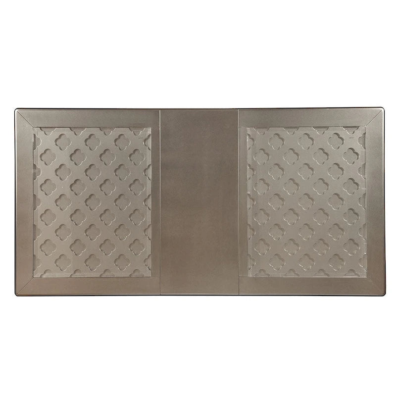 Leather Tufted 9 - Glass Tempered Glass Dining Table With Leaf Set - Champagne - Photo 7