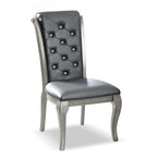 Leather Tufted 9 - Glass Tempered Glass Dining Table With Leaf Set - Champagne - Photo 9