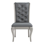 Leather Tufted 9 - Glass Tempered Glass Dining Table With Leaf Set - Champagne - Photo 10