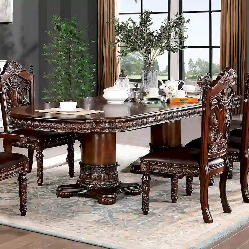 Engineered Wood Abeena Traditional Cherry 120 - Inch Expandable Table - Brown Cherry