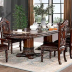 Engineered Wood Abeena Traditional Cherry 120 - Inch Expandable Table - Brown Cherry