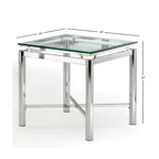 Steve Silver Jules Chrome and Glass End Table