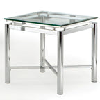 Steve Silver Jules Chrome and Glass End Table