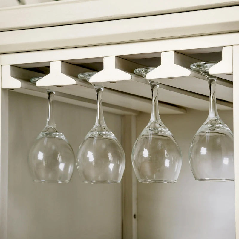 Fabric Tia Transitional Antique White Wood Multi - Storage 3 - Piece Kitchen Island Set - Photo 4