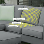 112*87 Sectional Sofa Couches Living Room Sets 7 Seats Modular Sectional Sofa with 3 Pillows, Grey
