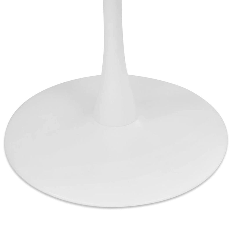 Oval White Faux Marble Topped Pedestal Dining Table