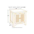 Signature Design by Ashley Wystfield Ivory and Brown Pine Wood End Table