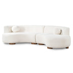 Classic Home Polyester Sectional In Ivory - Photo 2