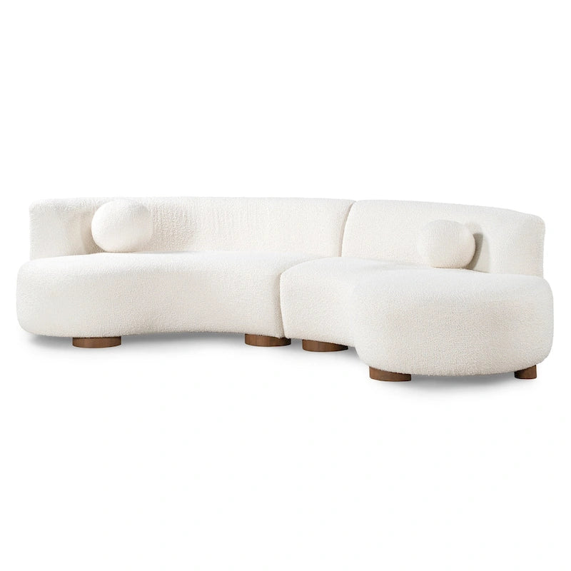 Classic Home Polyester Sectional In Ivory - Photo 2