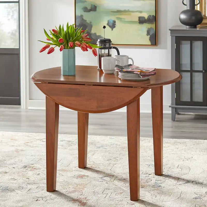 Simple Living Rollo Solid Wood Drop Leaf Dining Table