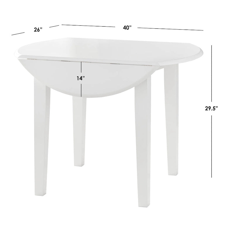 Simple Living Rollo Solid Wood Drop Leaf Dining Table