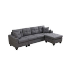 Living room sofa with convertible chaise longue