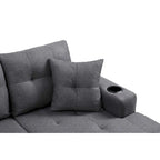 Living room sofa with convertible chaise longue