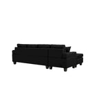 Living room sofa with convertible chaise longue
