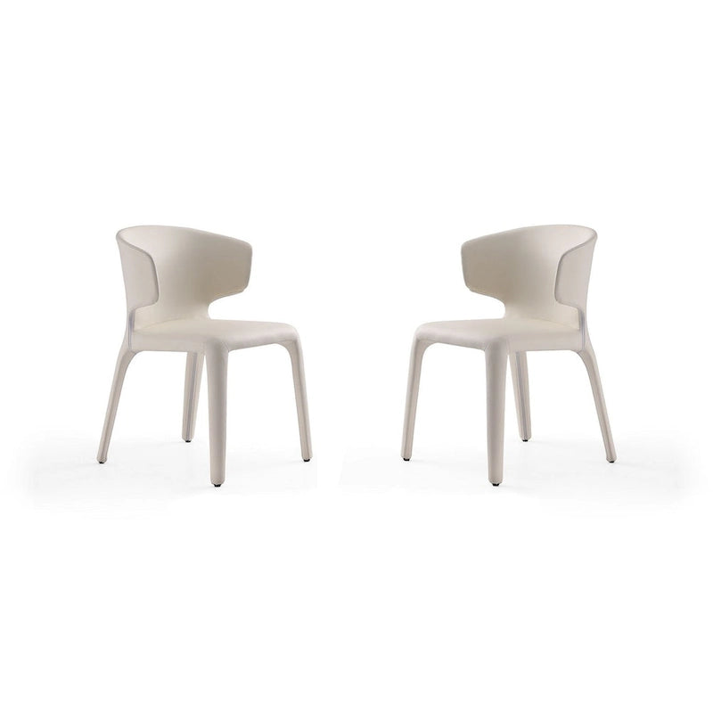 Conrad Cream Faux Leather Dining Chair (Set of 2)