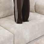 102 L-shape Corduroy Upholstered Sectional Couch Oversize Modern Minimalist Sofa