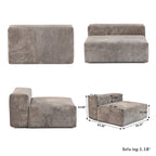102 L-shape Corduroy Upholstered Sectional Couch Oversize Modern Minimalist Sofa