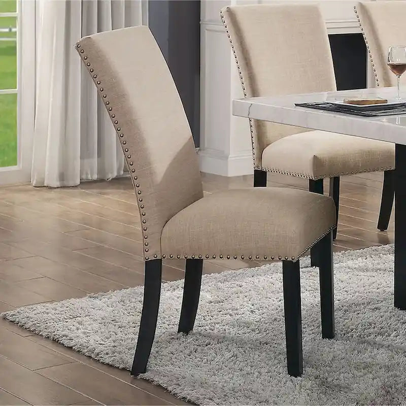 Furniture of America Cots Modern Nailhead Dining Side Chairs (Set of 2)