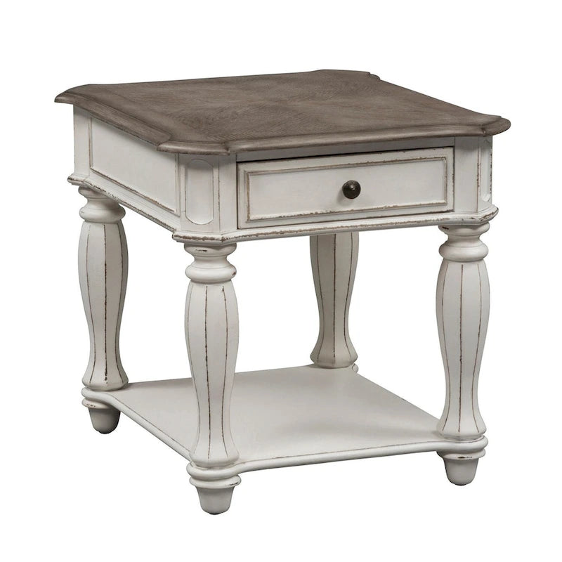 Magnolia Manor End Table for Living Room- 2 Finish Options - W24 x D28 x H24