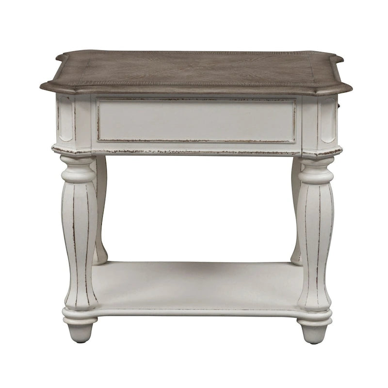 Magnolia Manor End Table for Living Room- 2 Finish Options - W24 x D28 x H24
