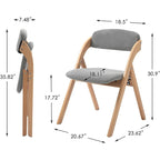 Wooden Stackable Dining Folding Chairs with Padded Seats(Set of 2)