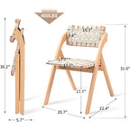 Wooden Stackable Dining Folding Chairs with Padded Seats(Set of 2)