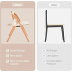 Wooden Stackable Dining Folding Chairs with Padded Seats(Set of 2)