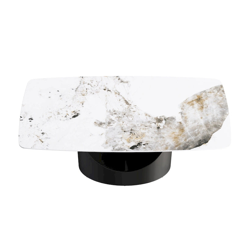 71 Modern Artificial Marble Dining Table with Carbon Steel Base