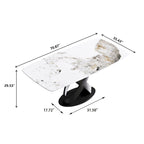 71 Modern Artificial Marble Dining Table with Carbon Steel Base