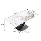 71 Modern Artificial Marble Dining Table with Carbon Steel Base