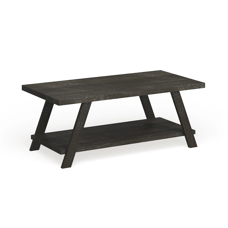 Roundhill Furniture The Gray Barn Cedar Ridge Contemporary Replicated Wood Shelf Coffee Table