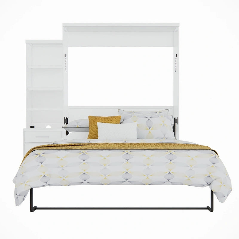 Particle Board Bed With One Pier - White - Photo 5