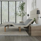 Adjustable Bed Base With Steel Headboard, Wireless Remote, Zero Gravity, Underbed Lighting, Beige - Queen - Photo 4