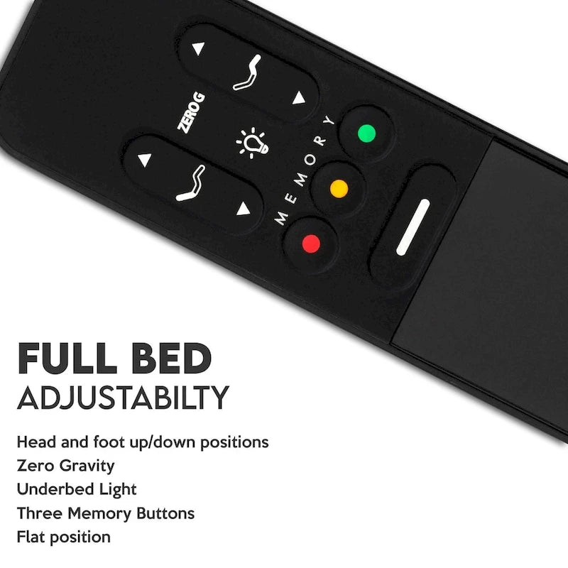 Adjustable Bed Base With Steel Headboard, Wireless Remote, Zero Gravity, Underbed Lighting, Beige - Twin XL - Photo 5