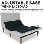 Adjustable Bed Base With Steel Headboard, Wireless Remote, Zero Gravity, Underbed Lighting, Beige - Full - Photo 6