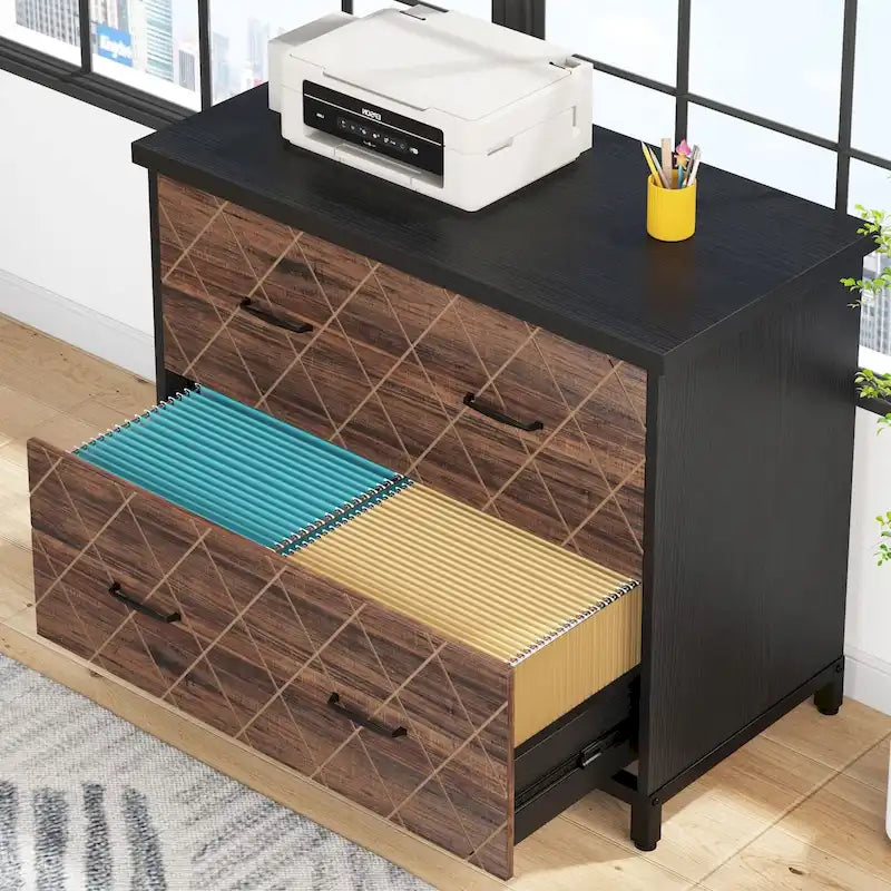 2 Drawer Lateral File Cabinet Printer Stand with Stroage