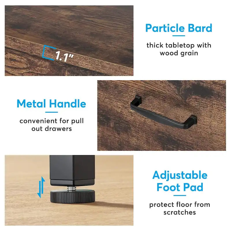 2 Drawer Lateral File Cabinet Printer Stand with Stroage