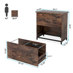 2 Drawer Lateral File Cabinet Printer Stand with Stroage