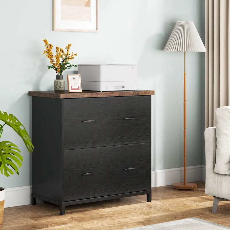2 Drawer Lateral File Cabinet Printer Stand with Stroage