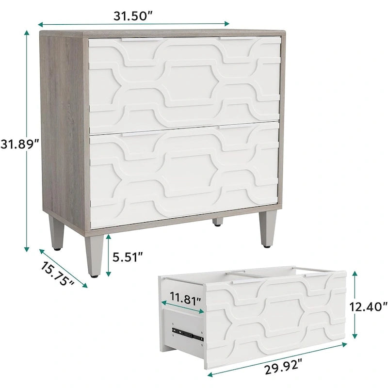 2-Drawer Lateral File Cabinet, Filing Cabinet for Home Office