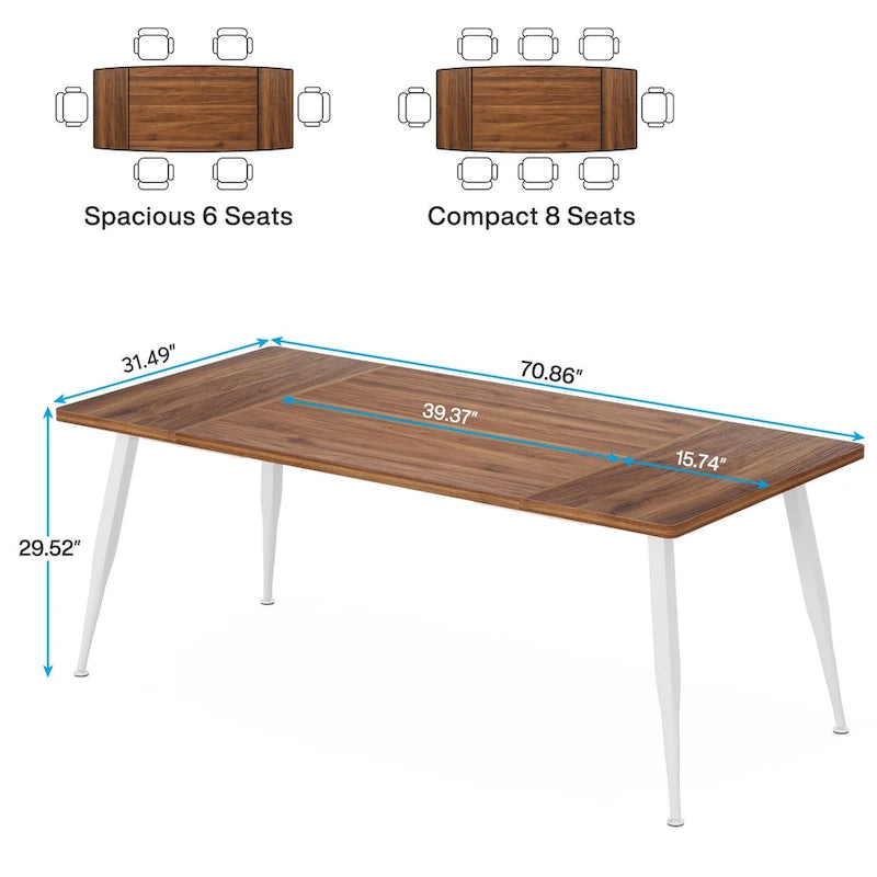 6FT Large Modern Conference Table for Meeting Room - N/A